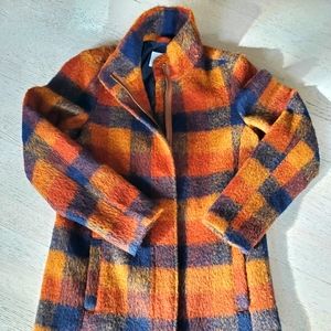 Old Navy Plaid Funnel Neck Coat